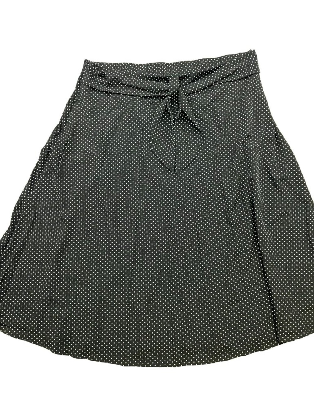 Women's Tie Front Midi Skirt Side Zip Size 5XL Black White Polka Dot